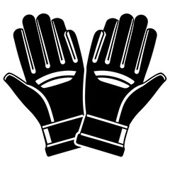 Racing Gloves Silhouette Black Vector