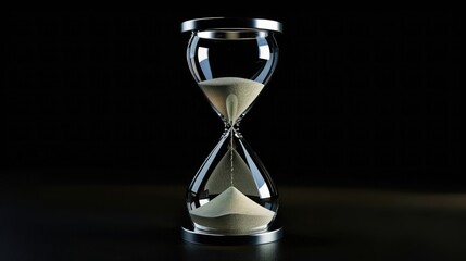 A classic hourglass with sand flowing smoothly, symbolizing time management and the patient pursuit of success