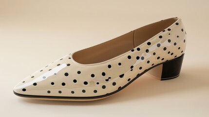Beige and Black Polka Dot Women's Shoes