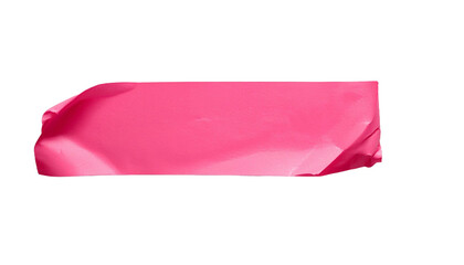 pink sticker paper wrinkled isolated on transparent background