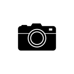 Camera vector flat black simple illustration for web and app on white background..eps