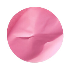 pink sticker paper wrinkled isolated on transparent background