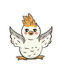 Cute Cockatiel Illustration for Bird Lovers and Pet Enthusiasts