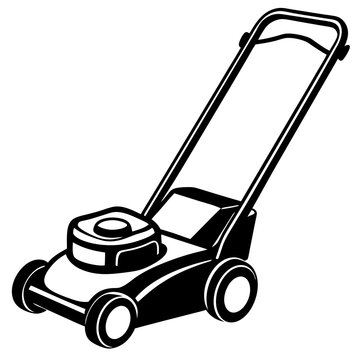 recommend clip art: Push mower silhouette vector illustration