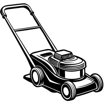 recommend clip art: Push mower silhouette vector illustration