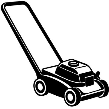recommend clip art: Push mower silhouette vector illustration
