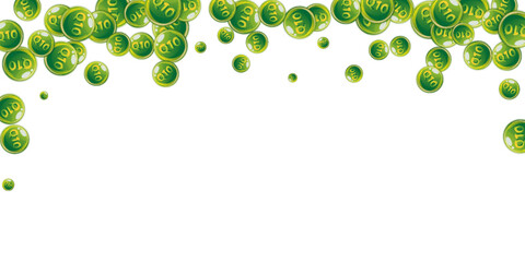 Vitamin Q10 round capsules scattered randomly.