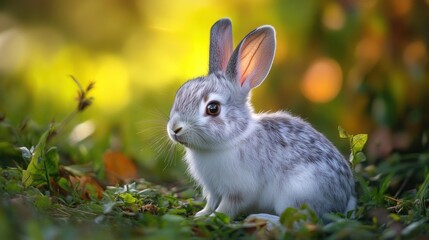Fototapeta premium Cute Bunny in the Grass
