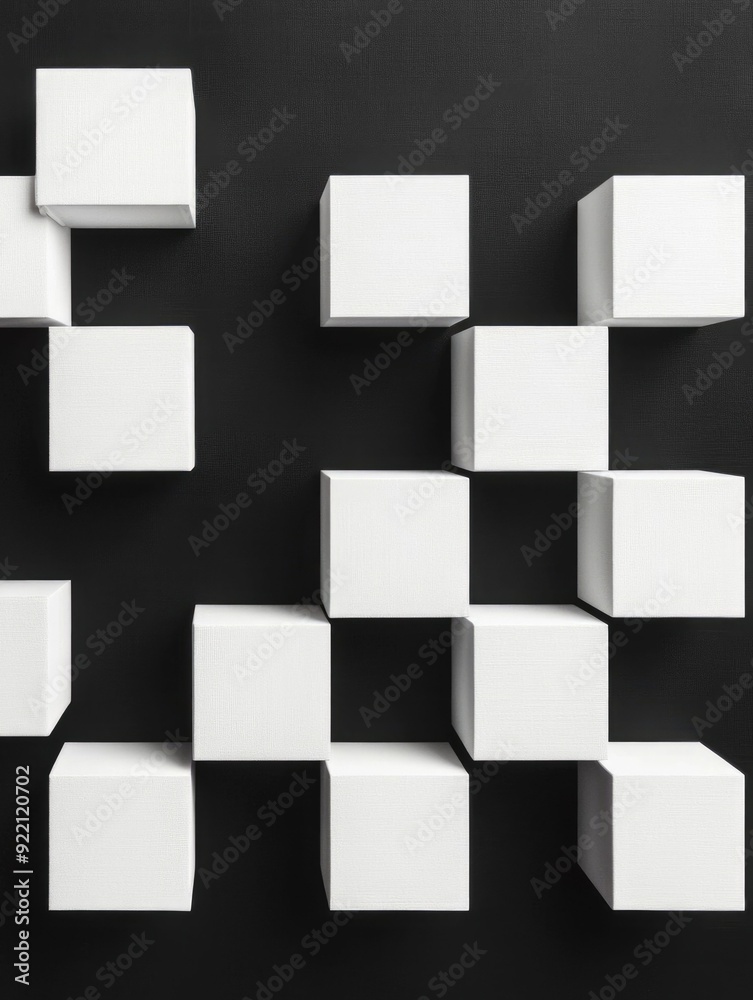 Poster mesmerizing 3d cube illusion created by overlapping geometric squares forming an intricate and eye c