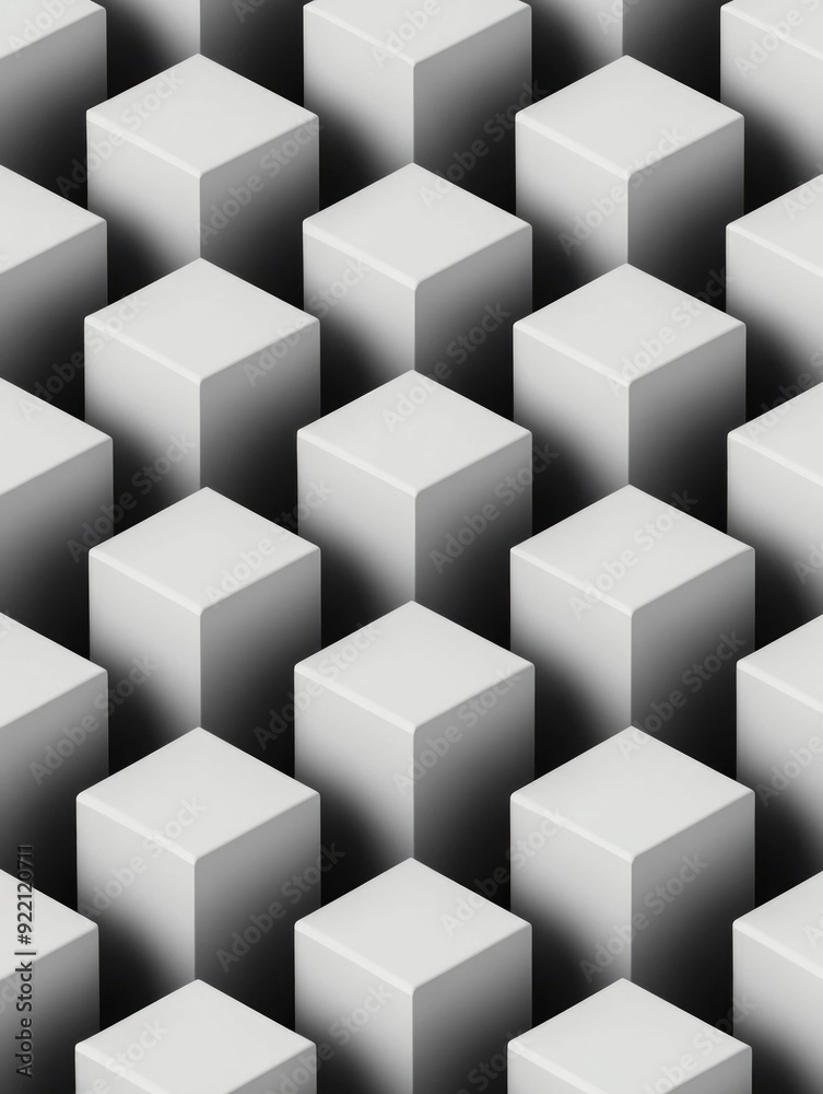 Poster mesmerizing overlapping squares creating a captivating 3d cube illusion and intricate geometric patt