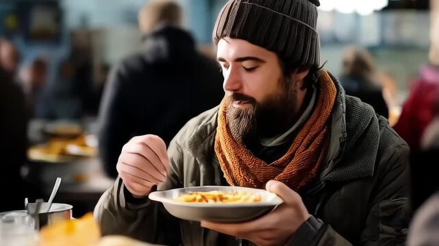 Donating food to starving people, the concept of poverty and hunger