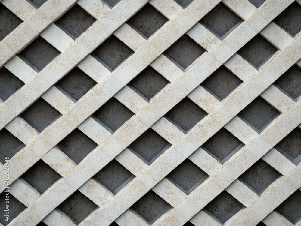 Poster intricately woven lattice pattern featuring a repeating continuous design of dimensional diamond sha