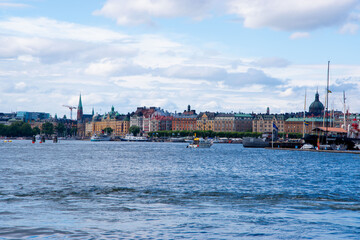 View of the Stockholm archipelago from the boat