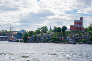 Fototapeta premium View of the Stockholm archipelago from the boat