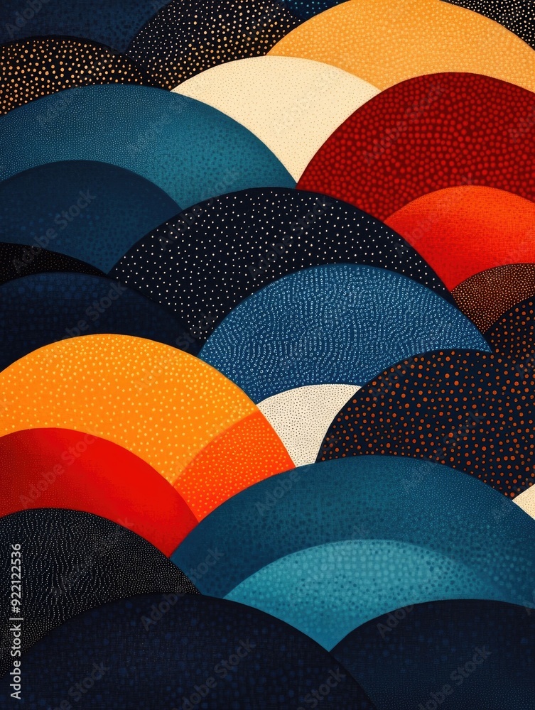 balanced and flowing circular grid with varying radii creating an abstract geometric pattern design 