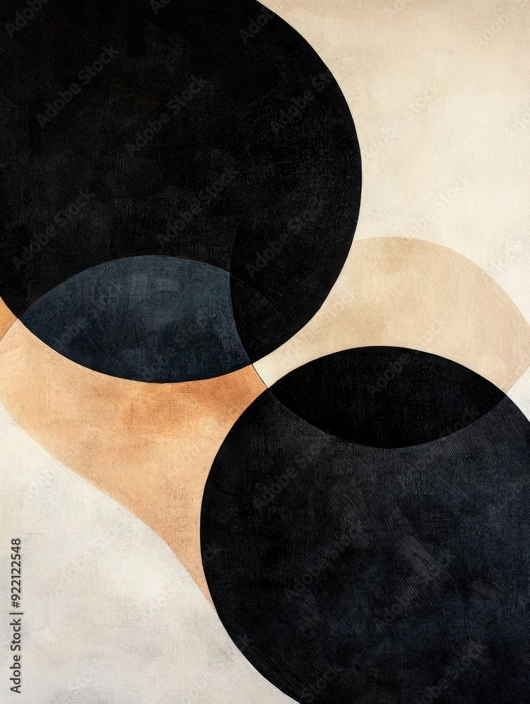 Poster flowing and balanced radial geometric grid patterns with varying circle radii creating an elegant an