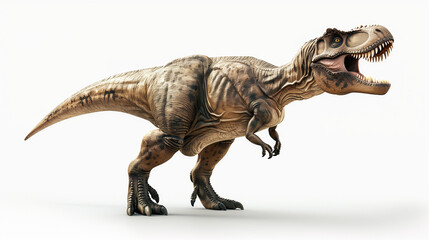 Tyrannosaurus Rex: A Prehistoric Predator's Roar isolated on white background