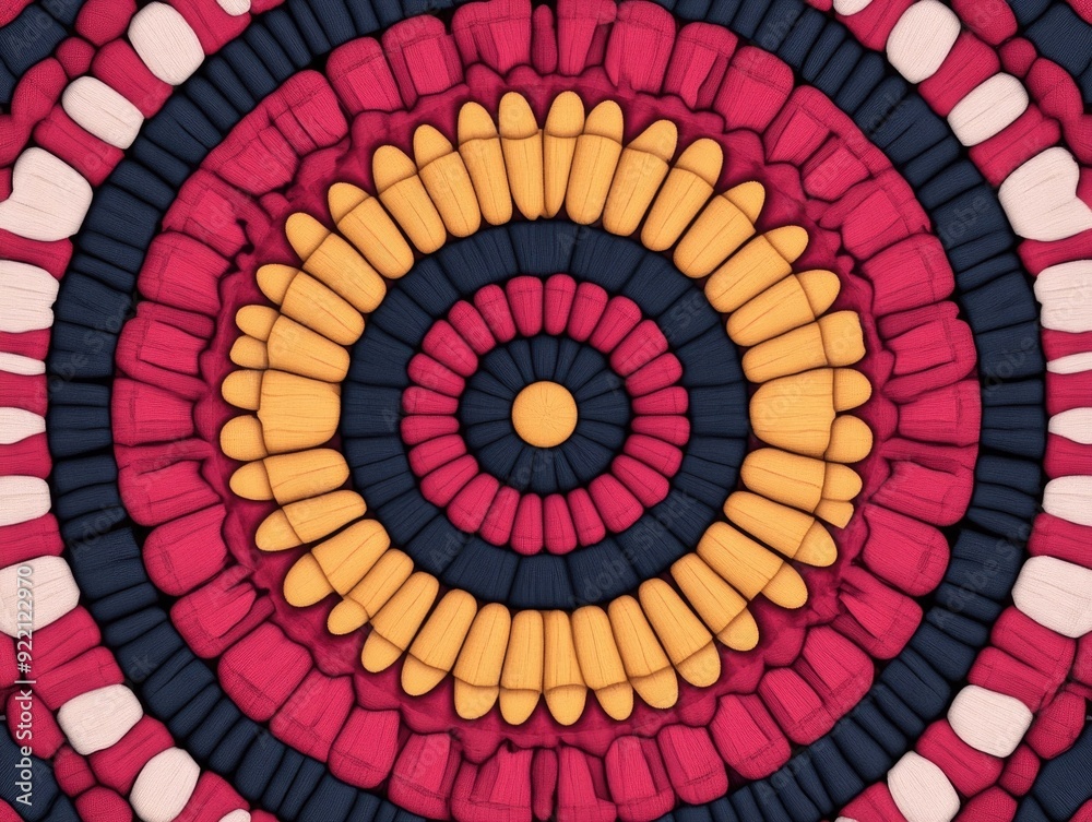 Aufkleber stunning radial geometric pattern with concentric circles and harmonious symmetry visually striking 