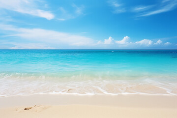 Beautiful white sand beach and tropical sea. Summer vacation background