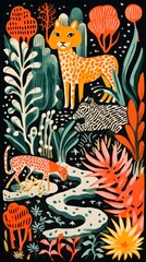 Jungle safari wildlife pattern animal.