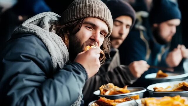 Donating food to starving people, the concept of poverty and hunger