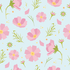 cute floral pattern with flowers, seamless print