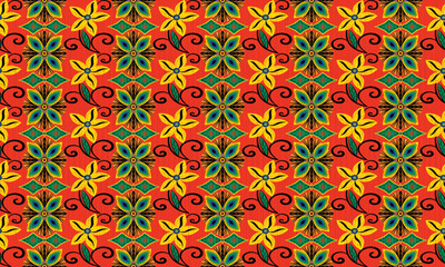 African ethnic native pattern.Traditional kente,ankara,kitenge,chitenge,capulana african wax print fabric pattern.Abstract vector motif pattern.For fabric,clothing,blanket,carpet,woven,wrap,decoration