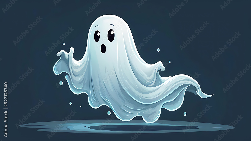 Wall mural Cartoon ghost floating
