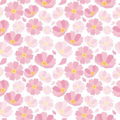Beautiful floral pattern with flowers, seamless print on fabric