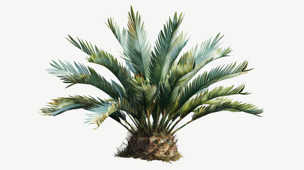 Fototapeta premium Solitary Palm tree Paradise isolated on white background