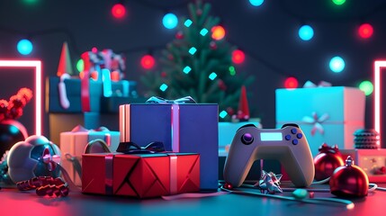 Vibrant Holiday Gifts and Gaming Devices for Christmas