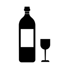 wine icon vector, simple flat black illustration for web and app on white background..eps