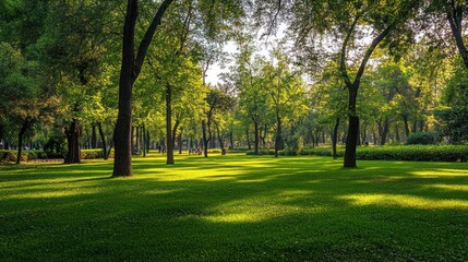Fototapeta premium Sunlit Green Meadow