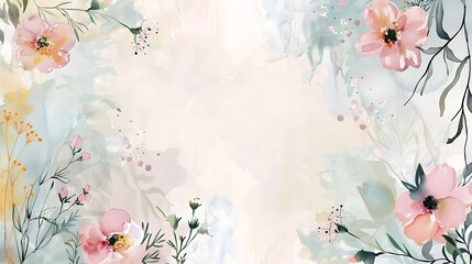 Elegant Botanical Doodle Page Print Border Design for Feminine Messaging