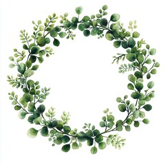 Fototapeta premium Watercolor Eucalyptus Wreath