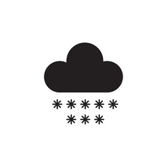 Snow cloud icon,Weather forecast symbol, logo sign on white background..eps