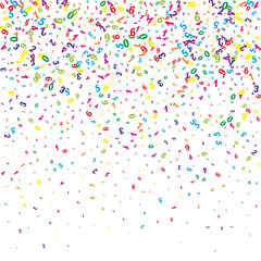 Scattered numbers. Colorful childish digits