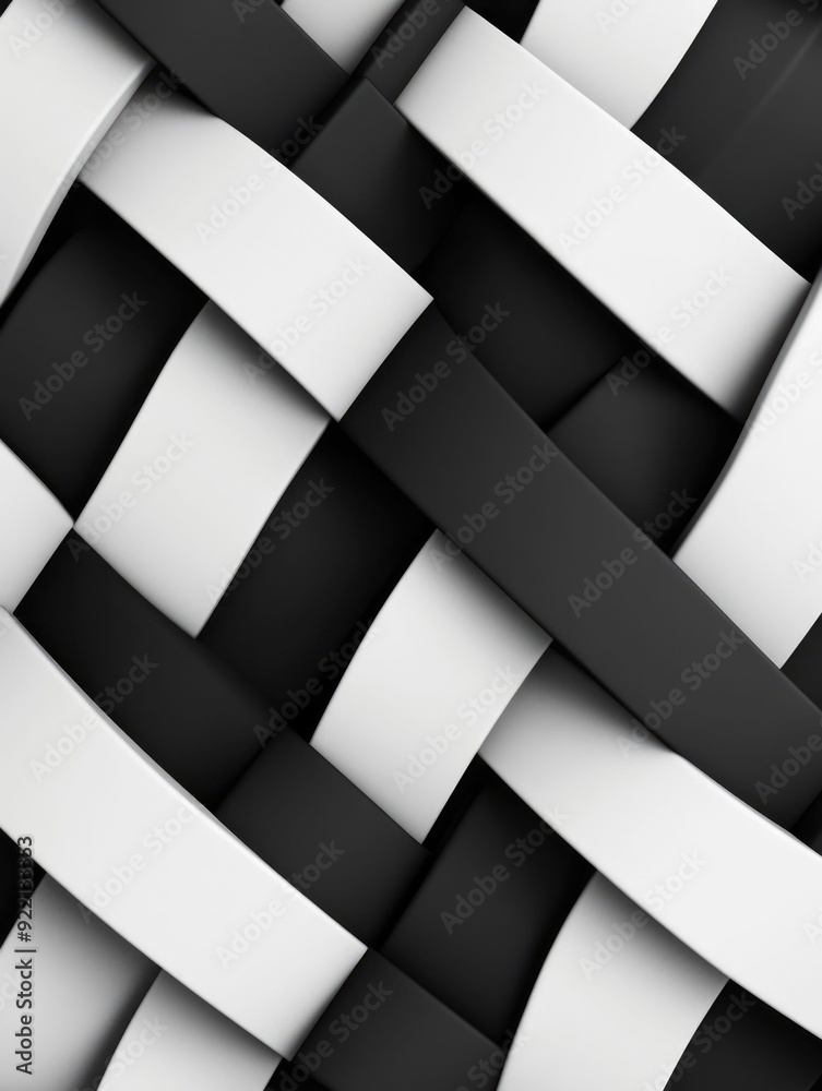 Poster visually striking abstract pattern featuring overlapping and rotating squares in a dynamic intricate