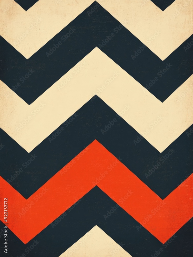 Poster vintage inspired diagonal zigzag pattern with retro geometric designs abstract background with vibra