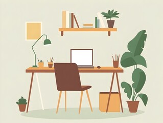 Eco Friendly and Sustainable Home Office with Minimalist Decor and Nature Inspired Accents