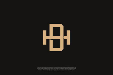 Fototapeta premium initial HB or BH letters overlapping interlock monogram logo line art vintage style