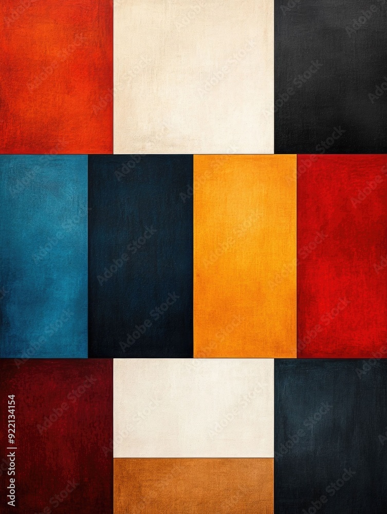 Poster a digital featuring concentric square shapes and geometric patterns in neutral earth tones creating 