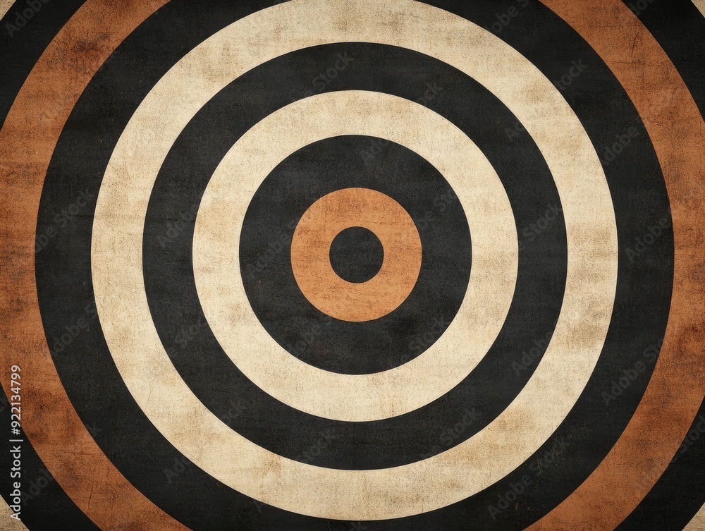 Poster mesmerizing abstract geometric patterns in soothing sepia tones featuring circular motifs with radia