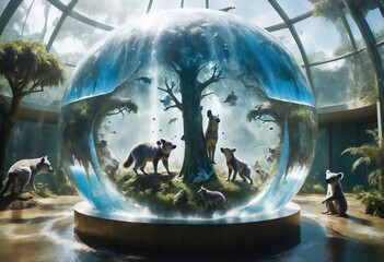 A surreal image depicting the Earth globe