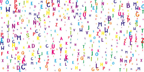 Obraz premium Falling letters of English language. Colorful
