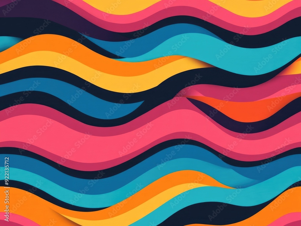 Poster mesmerizing abstract design featuring a dynamic composition of geometric shapes flowing wavy lines a