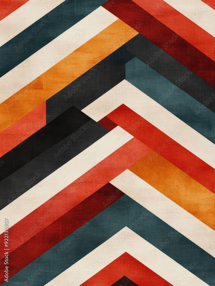 Poster mesmerizing geometric abstraction with warm retro inspired hexagonal pattern intricate digital artwo