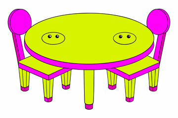 A Dining table art vector illustration