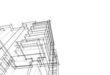 Architectural background vector 3d illustration