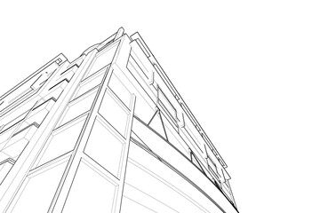 Architectural background vector 3d illustration